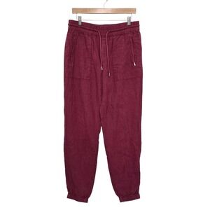 Athleta Women's Linen Blend Jogger Pants Red Size 8/T Drawstring Waist